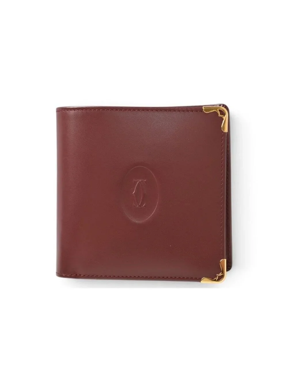 Cartier Folded Wallet Bifold Vintage Must de Cartier Bordeaux